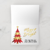 金ゴールドメリークリスマスシグネチャーカスタム付き写真 箔シーズンカード (内側レイダウン)