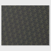 金ゴールドメリークリスマススターズ ラッピングペーパー (フラット)