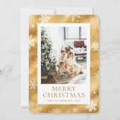 金ゴールドメリークリスマススノーフレークの写真 シーズンカード (正面)