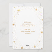 金ゴールドメリークリスマススノーフレークの写真 シーズンカード (裏面)