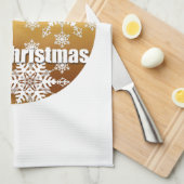 金ゴールドメリークリスマススノーフレークキッチンタオル キッチンタオル (四つ折り)