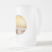 金ゴールドメリークリスマススノーフレーク霜Gマグカップ フロストグラスビールジョッキ (正面右)