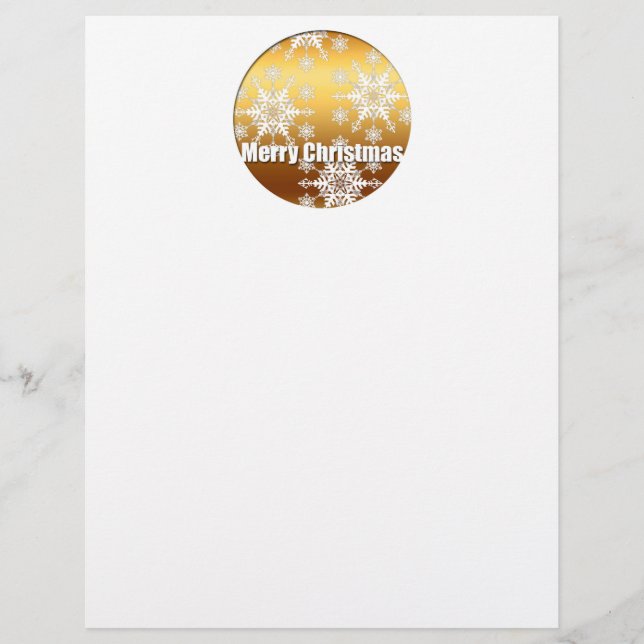 金ゴールドメリークリスマススノーフレーク –  (正面)