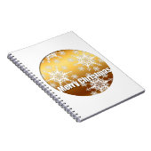 金ゴールドメリークリスマススノーフレーク –  ノートブック (右側)