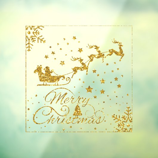 金ゴールドメリークリスマススノーフレーク、ハッピーニューウィンドウ ウィンドウサイン (シート3)