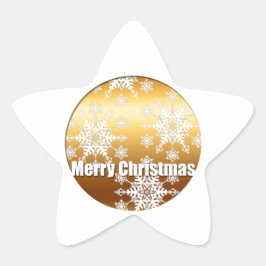 金ゴールドメリークリスマススノーフレーク – 星シール
