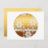 金ゴールドメリークリスマススノーフレークHポストカード シーズンポストカード (正面/裏面)