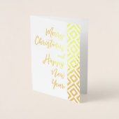 金ゴールドメリークリスマスハッピーニューイヤースクリプト 箔カード (正面)