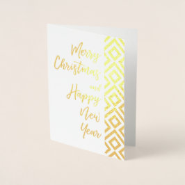 金ゴールドメリークリスマスハッピーニューイヤースクリプト 箔カード