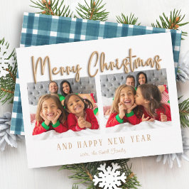 金ゴールドメリークリスマスバブルの手紙ブループレイド シーズンカード