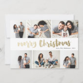 金ゴールドメリークリスマスフォトコラージホリデーカード シーズンカード (正面)