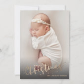 金ゴールドメリークリスマスフォト誕生のお知らせ シーズンカード (正面)