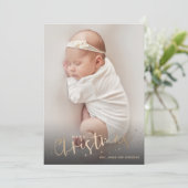 金ゴールドメリークリスマスフォト誕生のお知らせ シーズンカード (スタンド正面)