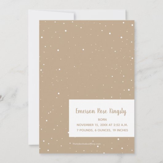 金ゴールドメリークリスマスフォト誕生のお知らせ シーズンカード (裏面)