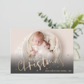 金ゴールドメリークリスマスフォト シーズンカード (スタンド正面)