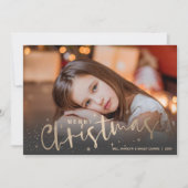 金ゴールドメリークリスマスフォト シーズンカード (正面)