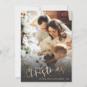 金ゴールドメリークリスマスフォト シーズンカード (正面)