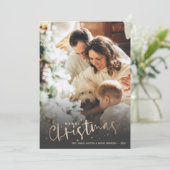 金ゴールドメリークリスマスフォト シーズンカード (スタンド正面)