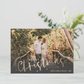 金ゴールドメリークリスマスフォト シーズンカード (スタンド正面)