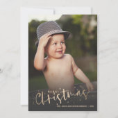 金ゴールドメリークリスマスフォト シーズンカード (正面)