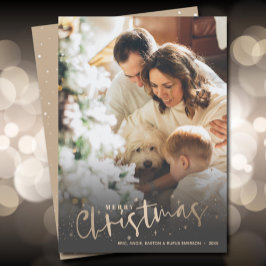 金ゴールドメリークリスマスフォト シーズンカード