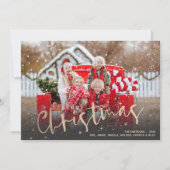 金ゴールドメリークリスマスフォト シーズンカード (正面)