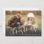 金ゴールドメリークリスマスフォト シーズンカード (正面)