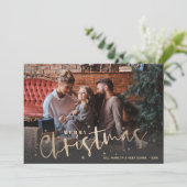 金ゴールドメリークリスマスフォト シーズンカード (スタンド正面)