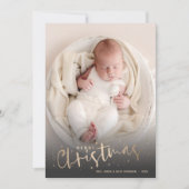 金ゴールドメリークリスマスフォト シーズンカード (正面)