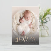 金ゴールドメリークリスマスフォト シーズンカード (スタンド正面)