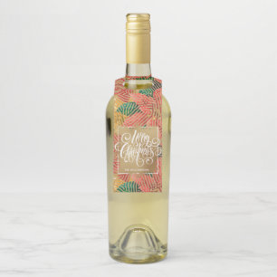 金ゴールドメリークリスマスフローラ ボトルネックタグ