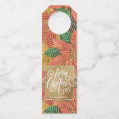 金ゴールドメリークリスマスフローラ ボトルネックタグ (正面)