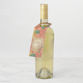 金ゴールドメリークリスマスフローラ ボトルネックタグ (アングル)