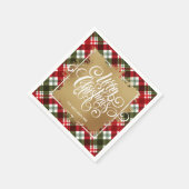 金ゴールドメリークリスマスプレド スタンダードカクテルナプキン (角)