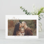 金ゴールドメリークリスマスホリデーカード 招待状 (スタンド正面)