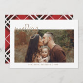 金ゴールドメリークリスマスホリデーカード 招待状 (正面/裏面)