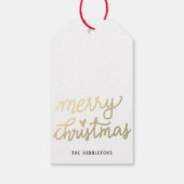金ゴールドメリークリスマスモダン手書きスクリプト ギフトタグ (裏面)