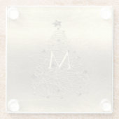 金ゴールドメリークリスマスモノグラムガラスコースター ガラスコースター (裏面)