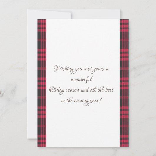 金ゴールドメリークリスマスレッドブラックバッファロープレイド写真 (裏面)