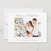 金ゴールドメリークリスマスレッドプレイド写真 シーズンカード (正面)