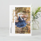 金ゴールドメリークリスマスレッド&グリーンplaidフォトカード シーズンカード (スタンド正面)