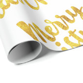 金ゴールドメリークリスマス台本の書を書く ラッピングペーパー (ロールコーナー)