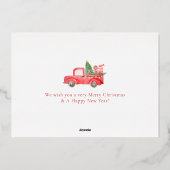 金ゴールドメリークリスマス家族の写真 箔シーズンカード (裏面)