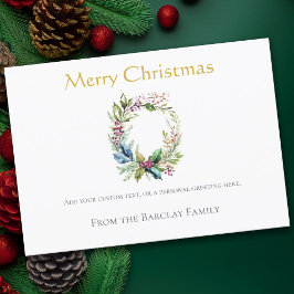 金ゴールドメリークリスマス書道ホリデーカード シーズンカード