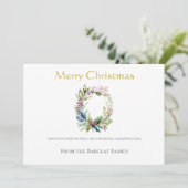 金ゴールドメリークリスマス書道ホリデーカード シーズンカード (スタンド正面)