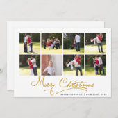 金ゴールドメリークリスマス書道写真集 シーズンカード (正面/裏面)