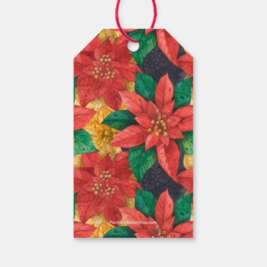 金ゴールドメリークリスマス白黒ストライプギフトラベル ギフトタグ (裏面)