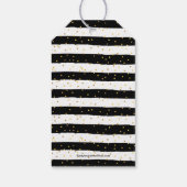 金ゴールドメリークリスマス白黒ストライプズ ギフトタグ (裏面)