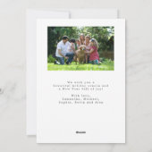 金ゴールドメリークリスマス2家族の写真パーソナライズされた シーズンカード (裏面)