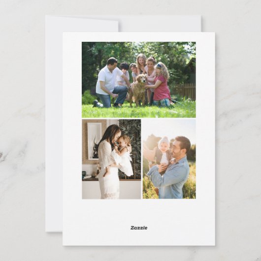 金ゴールドメリークリスマス4写真コラージュ シーズンカード (裏面)